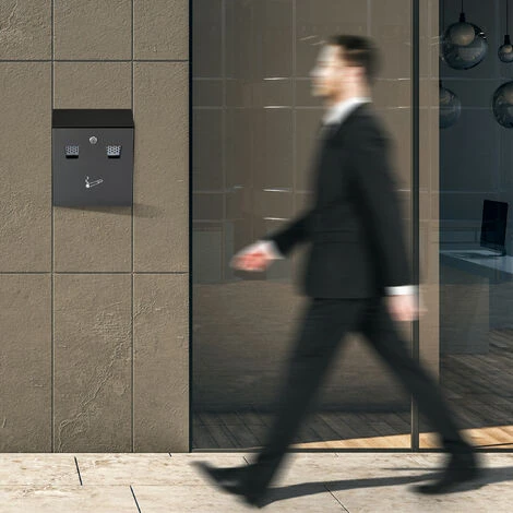 Relaxdays Cendrier Mural Pour Extérieur, Avec Matériel De Montage Et Clé, Résistant Aux Intempéries, Capacité: 3 L, Noir 7 Relaxdays Cendrier Mural Pour Extérieur, Avec Matériel De Montage Et Clé, Résistant Aux Intempéries, Capacité: 3 L, Noir – Image 5