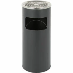 YONGQING Cendrier Extérieur Intérieur Poubelle Ronde Verticale En Acier Inoxydable Noir - Noir