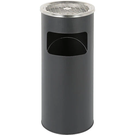 YONGQING Cendrier Extérieur Intérieur Poubelle Ronde Verticale En Acier Inoxydable Noir - Noir 3 YONGQING Cendrier Extérieur Intérieur Poubelle Ronde Verticale En Acier Inoxydable Noir - Noir