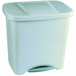 DENOX Poubelle � P�dale Avec S�parateurs 50Lt 475X360X480 Mm Plastique Argent Ecologi