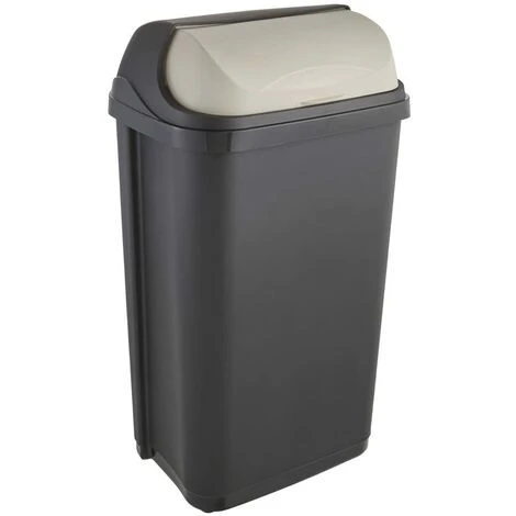 KEEEPER Poubelle Avec Couvercle Coulissant, 50 L, Rasmus, Gris Graphite 3 KEEEPER Poubelle Avec Couvercle Coulissant, 50 L, Rasmus, Gris Graphite