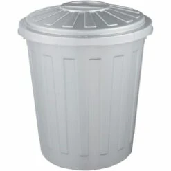 KEEEPER Poubelle Multifonctionnelle / Corbeille à Papier Avec Couvercle Verrouillable, Petite, Plastique Résistant (PP), 7 L, Tapis, Argent -Poubelle Boutique 33032306 2