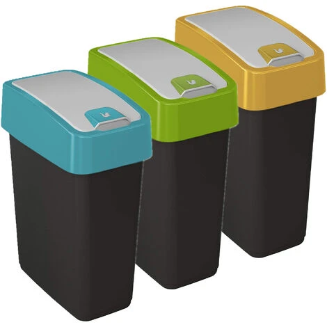 KEEEPER Lot De 3 Poubelles Premium Magne Avec Couvercle Rabattable, Soft Touch 10 Litres Avec Couvercle En Différentes Couleurs 3 KEEEPER Lot De 3 Poubelles Premium Magne Avec Couvercle Rabattable, Soft Touch 10 Litres Avec Couvercle En Différentes Couleurs