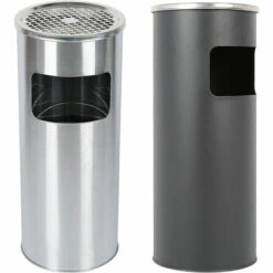 SKECTEN Poubelle Ronde Verticale En Acier Inoxydable 25 * 25 * 60cm Couleur Acier Inoxydable -Poubelle Boutique 33223502 3