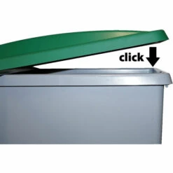 Poubelle Roulante 65Lt Plastique Couvercle Ouvert Noir Denox - Black -Poubelle Boutique 34595138 3