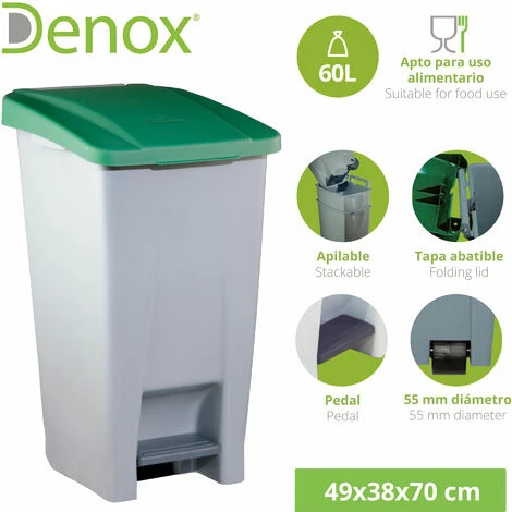 Denox Conteneur Sélectif, 60 L, Vert PEAD, Unique - Green 4 Denox Conteneur Sélectif, 60 L, Vert PEAD, Unique - Green – Image 2