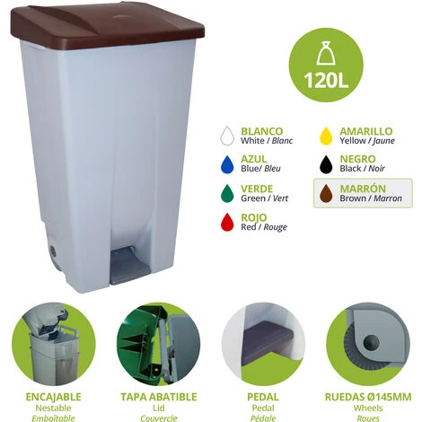 Denox Conteneur Sélectif, 120 L, Brun PEAD, Unique - Brown 5 Denox Conteneur Sélectif, 120 L, Brun PEAD, Unique - Brown – Image 3
