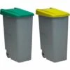 DENOX Pack De Recyclage Conteneur De Recyclage Conteneur De Recyclage 85 Litres Fermés Chacun : 170 Litres Au Total, En 2 Conteneurs, En Couleurs Vert/jaune -Poubelle Boutique 34595866 1
