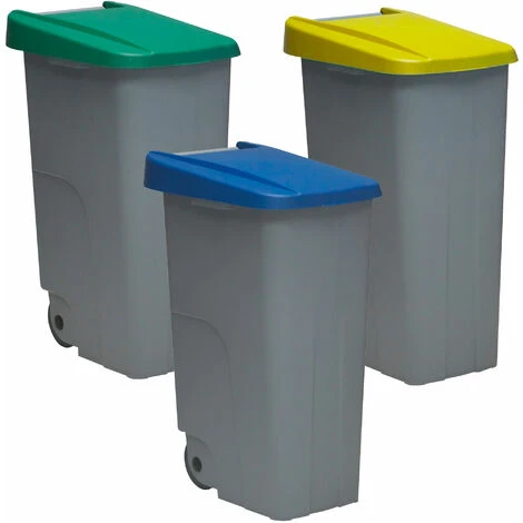 DENOX Pack De Recyclage Conteneur De Recyclage Conteneur De Recyclage 85 Litres Fermés Chacun : 255 Litres Au Total, En 3 Conteneurs, Dans Les Couleurs Bleu 3 DENOX Pack De Recyclage Conteneur De Recyclage Conteneur De Recyclage 85 Litres Fermés Chacun : 255 Litres Au Total, En 3 Conteneurs, Dans Les Couleurs Bleu