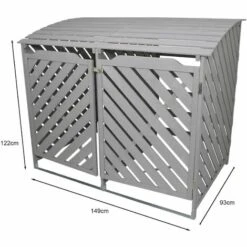 MONSTER SHOP Cache Poubelle Gris Cérusé Abri Poubelle Extérieur Bois De Sapin Rangement Verrouillable Jardin - Gris -Poubelle Boutique 38269106 4