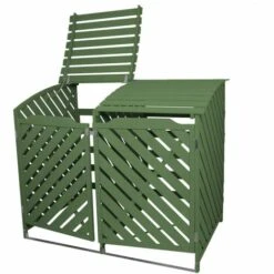 MONSTER SHOP Cache Poubelle Vert Sauge Abri Poubelle Extérieur Bois De Sapin Rangement Verrouillable Jardin - Verte 9 MONSTER SHOP Cache Poubelle Vert Sauge Abri Poubelle Extérieur Bois De Sapin Rangement Verrouillable Jardin - Verte -Poubelle Boutique 38269118 3