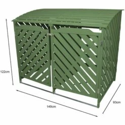 MONSTER SHOP Cache Poubelle Vert Sauge Abri Poubelle Extérieur Bois De Sapin Rangement Verrouillable Jardin - Verte 10 MONSTER SHOP Cache Poubelle Vert Sauge Abri Poubelle Extérieur Bois De Sapin Rangement Verrouillable Jardin - Verte -Poubelle Boutique 38269118 4