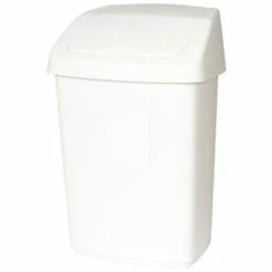 Poubelle à Couvercle Basculant H377xl246xP198 Mm 10 L Plastique Blanc RUBBERMAID