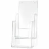 Porte-prospectus De Table 2 X 1/3 DIN A4/C6 Long Plastique Transparent Autonome HELIT -Poubelle Boutique 38491215 1