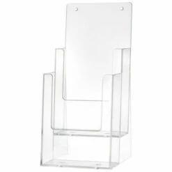 Porte-prospectus De Table 2 X 1/3 DIN A4/C6 Long Plastique Transparent Autonome HELIT