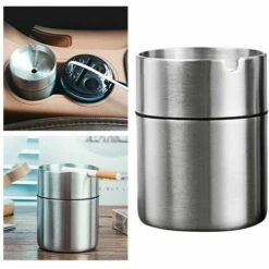 ECHOO Cendrier Avec Couvercle, Cendrier Abrité Du Vent, Pour Extérieur Et Intérieur, Grand Format -Poubelle Boutique 39494839 3