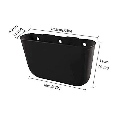 TRIOMPHE Poubelle Pour Petite Voiture, Boîte De Rangement (Couleur: Noir) Double Usage, Matière Plastique Facile à Nettoyer, Poubelle Portable, Boîte De Rangement Suspendue, Peut être Installée Sur La Voiture 4 TRIOMPHE Poubelle Pour Petite Voiture, Boîte De Rangement (Couleur: Noir) Double Usage, Matière Plastique Facile à Nettoyer, Poubelle Portable, Boîte De Rangement Suspendue, Peut être Installée Sur La Voiture – Image 2