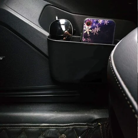 BETTERLIFE Poubelle Pour Petite Voiture, Boîte De Rangement (Couleur: Noir) Double Usage, Matière Plastique Facile à Nettoyer, Poubelle Portable, Boîte De Rangement Suspendue, Peut être Installée Sur La Voiture 7 BETTERLIFE Poubelle Pour Petite Voiture, Boîte De Rangement (Couleur: Noir) Double Usage, Matière Plastique Facile à Nettoyer, Poubelle Portable, Boîte De Rangement Suspendue, Peut être Installée Sur La Voiture – Image 5