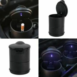 BETTERLIFE Voiture Portable Cendrier Avec Bleu LED Porte Gobelet Lumineux Auto Plastique 7 X 9.5cm Noir -Poubelle Boutique 39718217 3