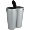 SPETEBO Poubelle 2x25 Litres En Gris Clair Et Couvercle Noir -Poubelle Boutique 39891281 1