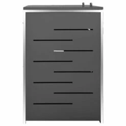 VidaXL Abri Pour Deux Poubelles 138x77,5x115,5 Cm Inox - Anthracite 11 VidaXL Abri Pour Deux Poubelles 138x77,5x115,5 Cm Inox - Anthracite -Poubelle Boutique 42298259 5