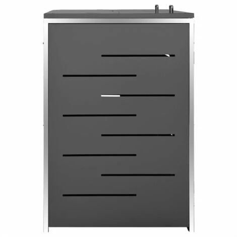 VidaXL Abri Pour Deux Poubelles 138x77,5x115,5 Cm Inox - Anthracite 7 VidaXL Abri Pour Deux Poubelles 138x77,5x115,5 Cm Inox - Anthracite – Image 5