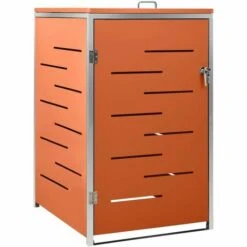 VidaXL Abri Pour Poubelle 69x77,5x115 Cm Inox - Orange -Poubelle Boutique 42298272 2