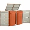 VidaXL Abri Pour Deux Poubelles 138x77,5x115,5 Cm Inox - Orange -Poubelle Boutique 42298274 1