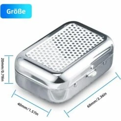 PERLE RARE Cendrier De Voyage Avec Couvercle, Cendrier De Poche Déodorant, Avec Porte-cigarette, Boîte Rectangulaire, Argent (1 Paquet) -Poubelle Boutique 42422978 5