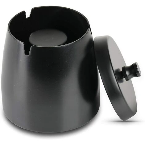 PERLE RARE Cendrier D'extérieur En Acier Inoxydable Avec Couvercle à Odeur Particulière, Cendrier De Bureau De Bar De Balcon De Jardin Intérieur Et Extérieur, Noir (petit) 3 PERLE RARE Cendrier D'extérieur En Acier Inoxydable Avec Couvercle à Odeur Particulière, Cendrier De Bureau De Bar De Balcon De Jardin Intérieur Et Extérieur, Noir (petit)