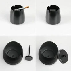 PERLE RARE Cendrier D'extérieur En Acier Inoxydable Avec Couvercle à Odeur Particulière, Cendrier De Bureau De Bar De Balcon De Jardin Intérieur Et Extérieur, Noir (petit) 9 PERLE RARE Cendrier D'extérieur En Acier Inoxydable Avec Couvercle à Odeur Particulière, Cendrier De Bureau De Bar De Balcon De Jardin Intérieur Et Extérieur, Noir (petit) -Poubelle Boutique 42422981 3