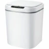 HAPPYSHOPPING 15L Poubelles Sans Contact Poubelle A Induction Smart Knock Poubelle Automatique Detecteur De Mouvement Infrarouge Avec Couvercle Pour Voiture Cuisine Salle De Bain Bureau Chambre, Modele: Blanc 15L - Modele: Blanc 15L -Poubelle Boutique 42442421 1