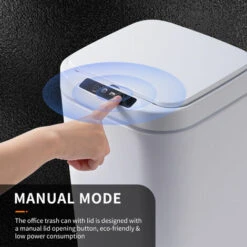 HAPPYSHOPPING 15L Poubelles Sans Contact Poubelle A Induction Smart Knock Poubelle Automatique Detecteur De Mouvement Infrarouge Avec Couvercle Pour Voiture Cuisine Salle De Bain Bureau Chambre, Modele: Blanc 15L - Modele: Blanc 15L -Poubelle Boutique 42442421 4