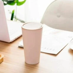 AIDUCHO 2 Pièces Poubelle De Voiture, Poubelle Auto Voiture, Poubelles De Voiture Avec Couvercle, Plastique Portable Étanches Mini Poubelle Pour L'Intérieur Voiture,Bureau, Maison (Kaki Et Blanc) -Poubelle Boutique 48215832 3