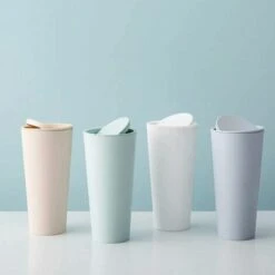 AIDUCHO 2 Pièces Poubelle De Voiture, Poubelle Auto Voiture, Poubelles De Voiture Avec Couvercle, Plastique Portable Étanches Mini Poubelle Pour L'Intérieur Voiture,Bureau, Maison (Kaki Et Blanc) -Poubelle Boutique 48215832 4