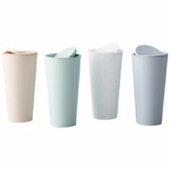 AIDUCHO 2 Pièces Poubelle De Voiture, Poubelle Auto Voiture, Poubelles De Voiture Avec Couvercle, Plastique Portable Étanches Mini Poubelle Pour L'Intérieur Voiture,Bureau, Maison (Kaki Et Blanc) -Poubelle Boutique 48215832 5