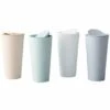 AIDUCHO 4 Pièces Poubelle De Voiture, Poubelle Auto Voiture, Poubelles De Voiture Avec Couvercle, Plastique Portable Étanches Mini Poubelle Pour L'Intérieur Voiture,Bureau, Maison (Vert, Blanc, Bleu Et Kaki)