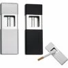 Cendrier De Poche Androxeda,cendrier De Poche à Cigarettes, Cendrier Portable, Cendrier De Voyage, Mini Cendrier à Cigarettes, Pour Voyager En Extérieur 10.5*3.5*1.5cm Fontainebleau 2Pcs Noir, Silver -Poubelle Boutique 48635628 1