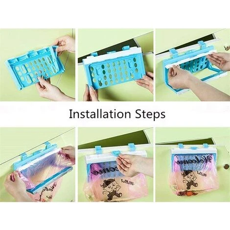 Support De Sac Poubelle En Plastique, Sac à Ordures Pliable Rack Hanging Poubelle Support De Stockage De Déchets Poubelle Gadgets De Cuisine, Fontainebleau 7 Support De Sac Poubelle En Plastique, Sac à Ordures Pliable Rack Hanging Poubelle Support De Stockage De Déchets Poubelle Gadgets De Cuisine, Fontainebleau – Image 5