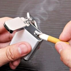 LITZEE Cendrier Portable Mini Cendrier De Poche Anti-odeurs, Cendrier Pour Cigarettes, Pour Utilisation En Extérieur, Cendrier De Poche à Fumer Pour Emporter Facilement Lorsque Vous Voyagez, Gris -Poubelle Boutique 51551419 3