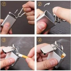 LITZEE Cendrier Portable Mini Cendrier De Poche Anti-odeurs, Cendrier Pour Cigarettes, Pour Utilisation En Extérieur, Cendrier De Poche à Fumer Pour Emporter Facilement Lorsque Vous Voyagez, Gris -Poubelle Boutique 51551419 5