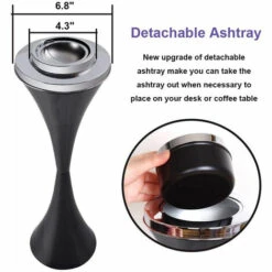 KARTOKNER Cendrier Sur Pied Moderne Pour Intérieur Et Extérieur - Cendrier De Terrasse Pour Cigarettes Acier Inoxydable ( Noir) -Poubelle Boutique 51606445 5