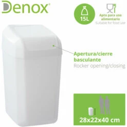 DENOX Pack De Recyclage Troy 45 L (15 + 30 L) Blanc -Poubelle Boutique 51637290 3