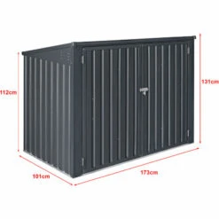 Cache Poubelle Grebin Avec Toit Rabattable Pour 2 Poubelles 173x101x131 Cm [en.casa] -Poubelle Boutique 51903965 3