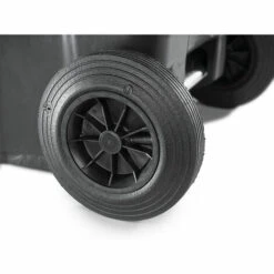 CRAEMER Conteneur à Déchets En Plastique Conforme à La Norme DIN EN 840 - Capacité 120 L - Anthracite, Couvercle Vert -Poubelle Boutique 52056931 2