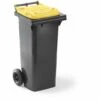 CRAEMER Conteneur à Déchets En Plastique Conforme à La Norme DIN EN 840 - Capacité 80 L - Anthracite, Couvercle Jaune 1 CRAEMER Conteneur à Déchets En Plastique Conforme à La Norme DIN EN 840 - Capacité 80 L - Anthracite, Couvercle Jaune -Poubelle Boutique 52057055 1