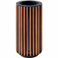 CERTEO Collecteur De Déchets - Habillage En Lattes En Bois - Sapin Verni -Poubelle Boutique 52057523 4