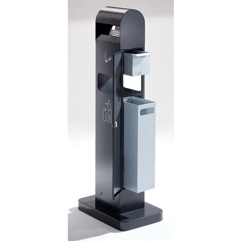 PROBBAX Combiné Cendrier-poubelle - Capacité Poubelle 8 L, Capacité Cendrier 2 L - H X L X P 1000 X 200 X 150 Mm - Coloris Poubelle: Anthracite RAL 7016 5 PROBBAX Combiné Cendrier-poubelle - Capacité Poubelle 8 L, Capacité Cendrier 2 L - H X L X P 1000 X 200 X 150 Mm - Coloris Poubelle: Anthracite RAL 7016 – Image 3