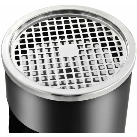 Topdeal Poubelle à Cendrier D'Hôtel 30 L Acier Noir 7 Topdeal Poubelle à Cendrier D'Hôtel 30 L Acier Noir – Image 5