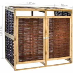 Topdeal Abri De Poubelle Double Pinède Et Osier VDFF29529_FR -Poubelle Boutique 52102388 5